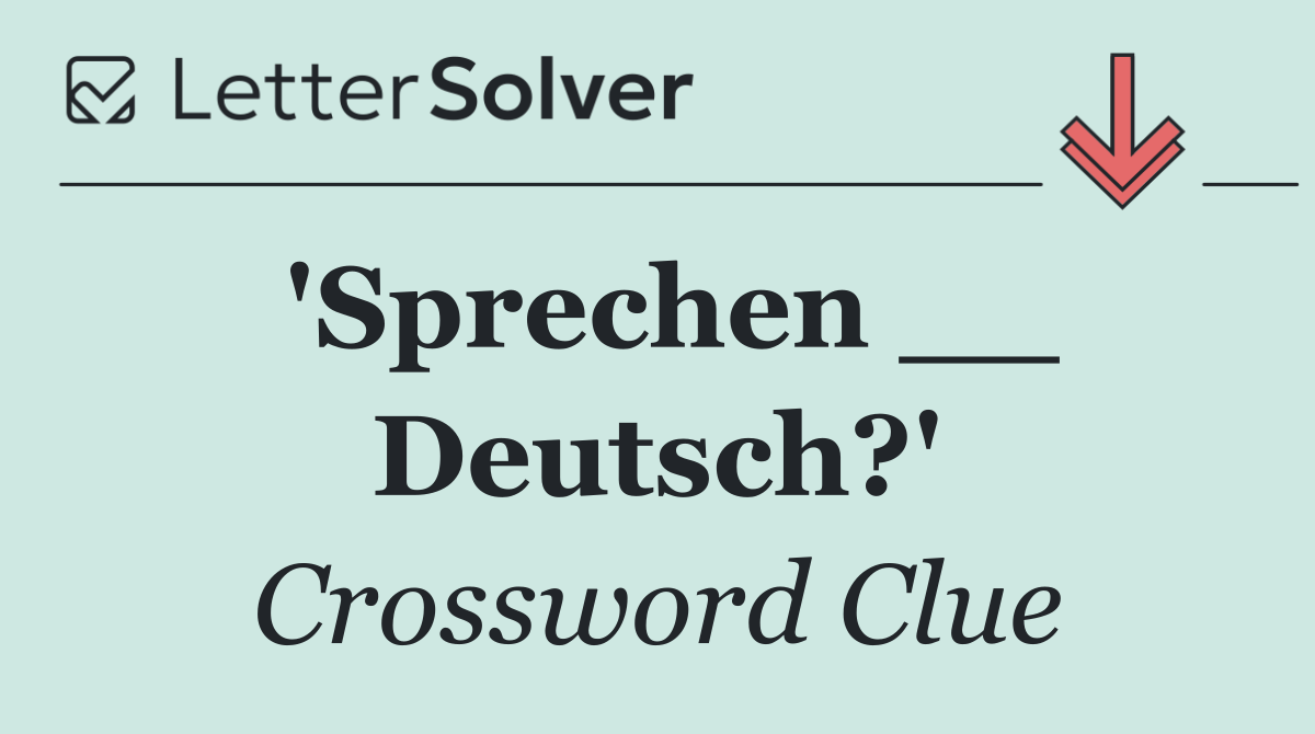 'Sprechen __ Deutsch?'
