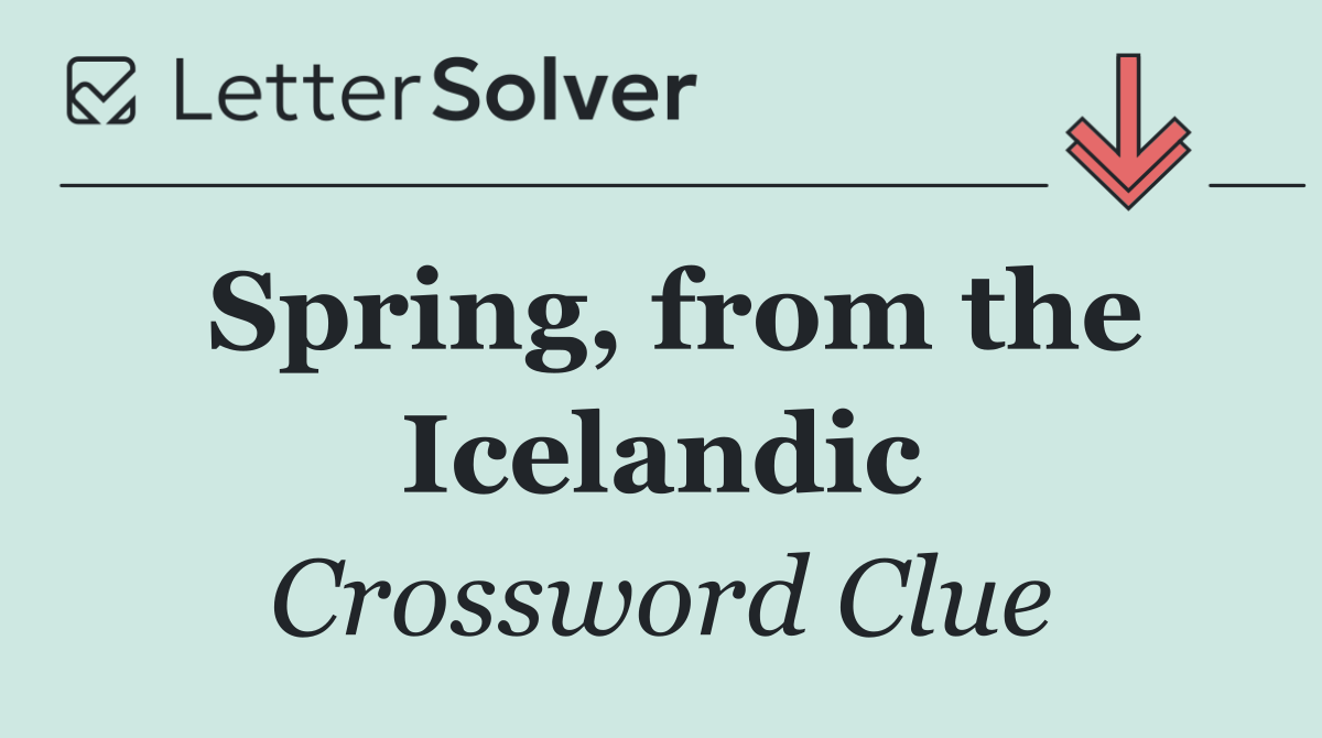 Spring, from the Icelandic