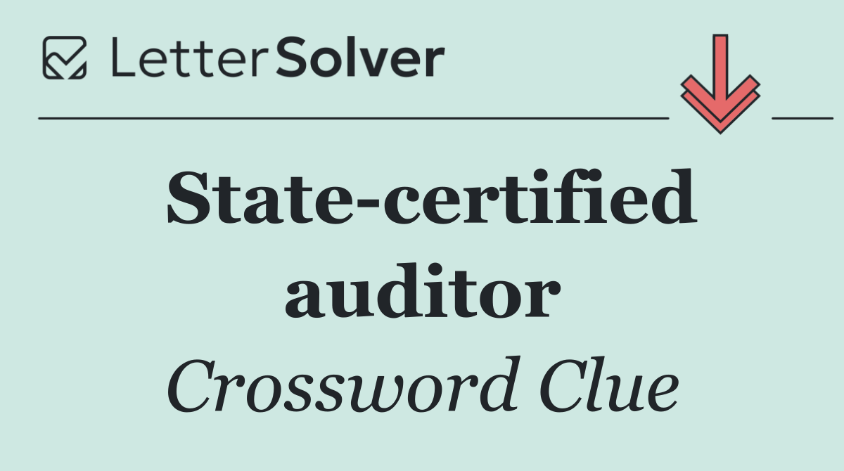 State certified auditor