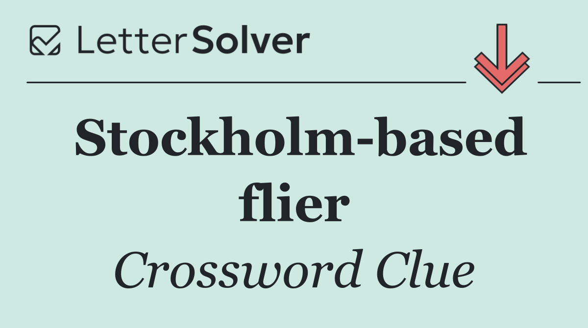 Stockholm based flier