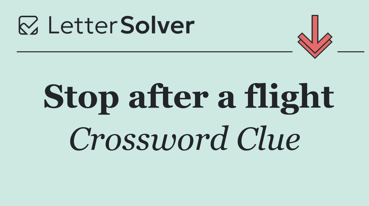 Stop after a flight