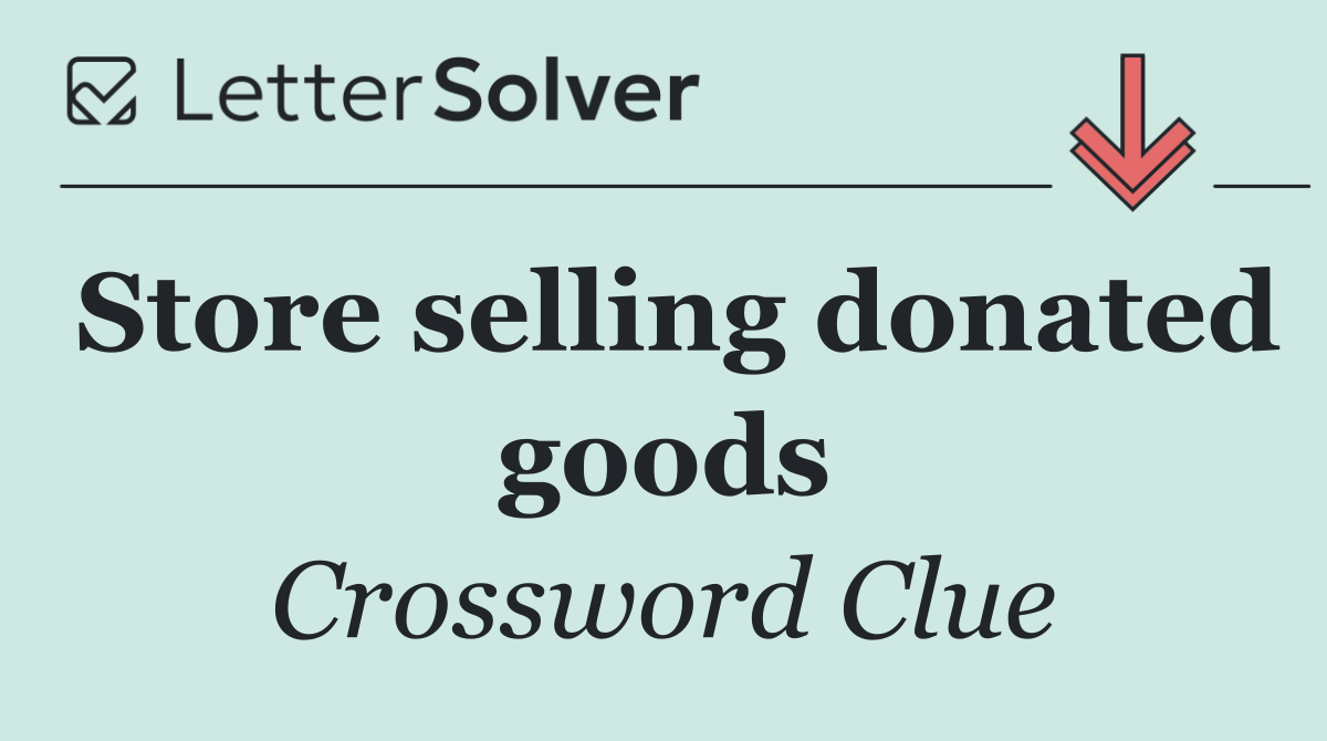 Store selling donated goods