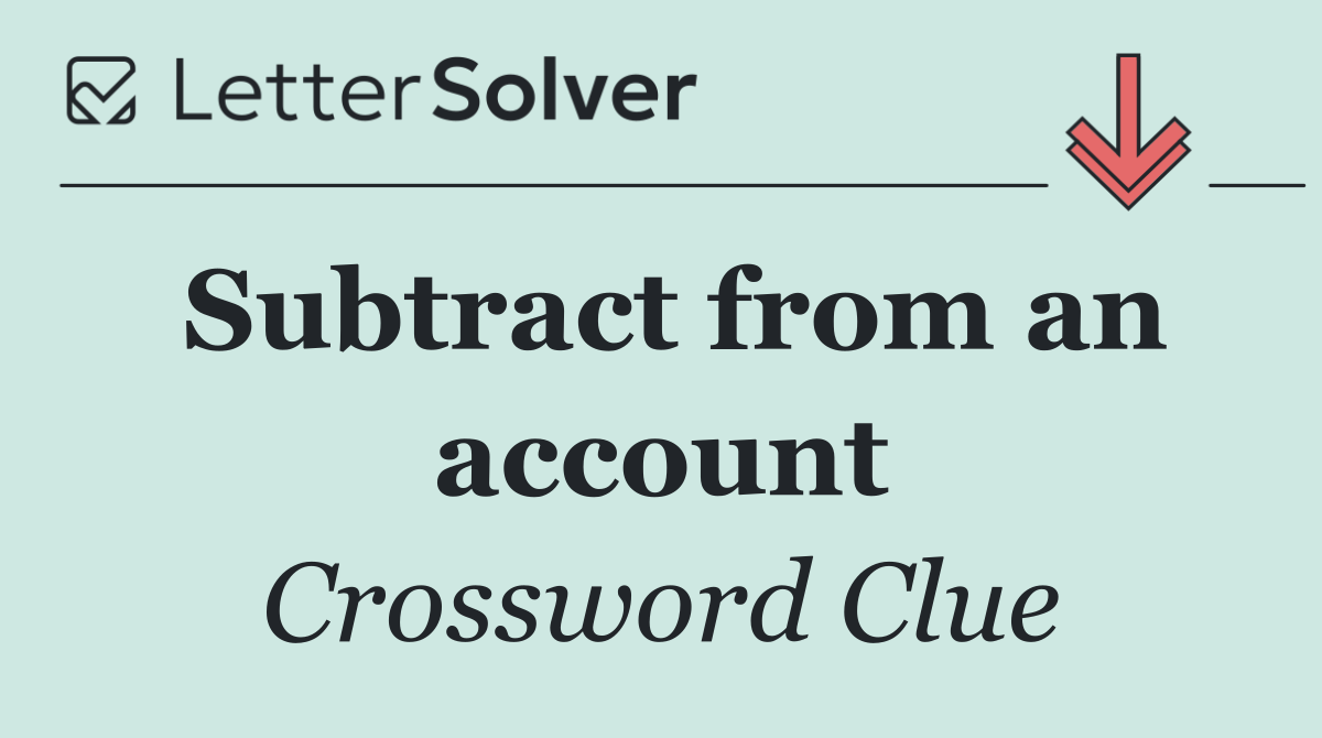 Subtract from an account