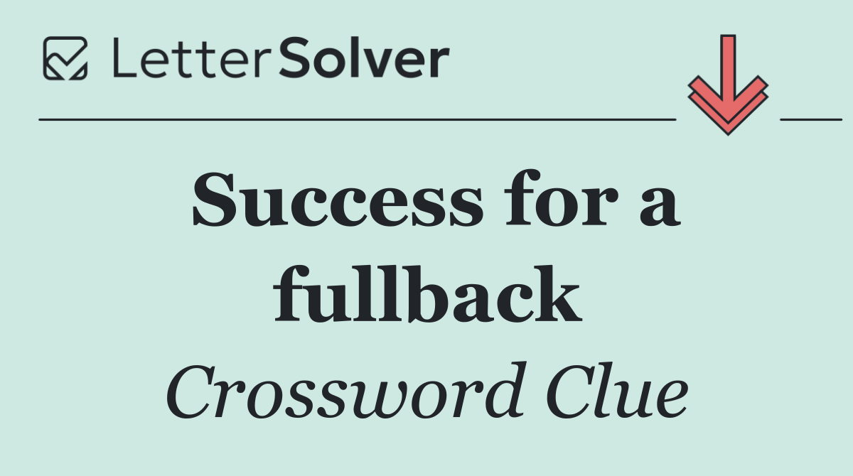 Success for a fullback