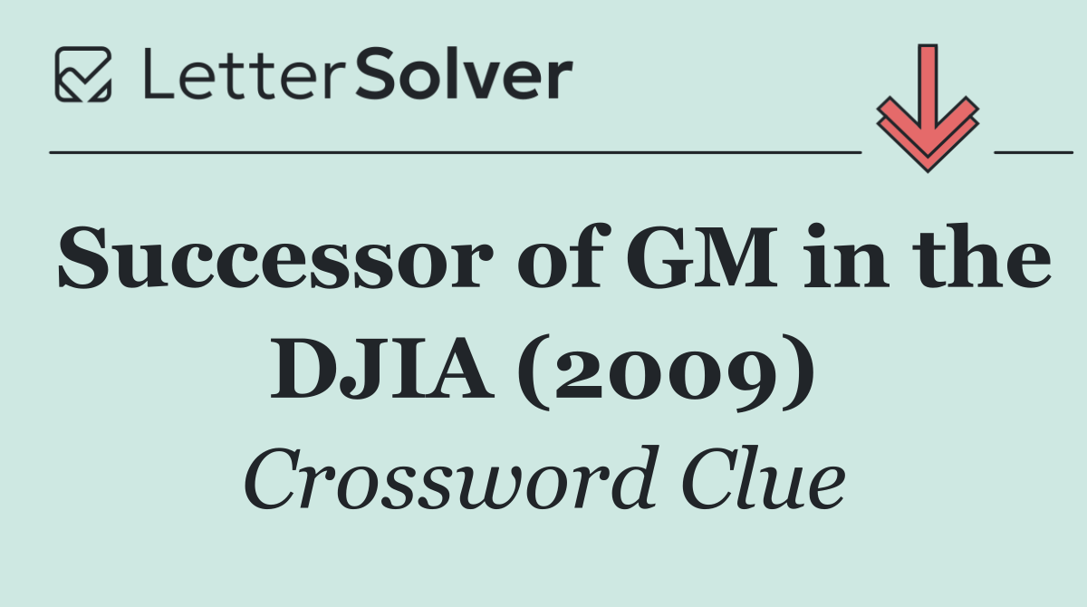 Successor of GM in the DJIA (2009)