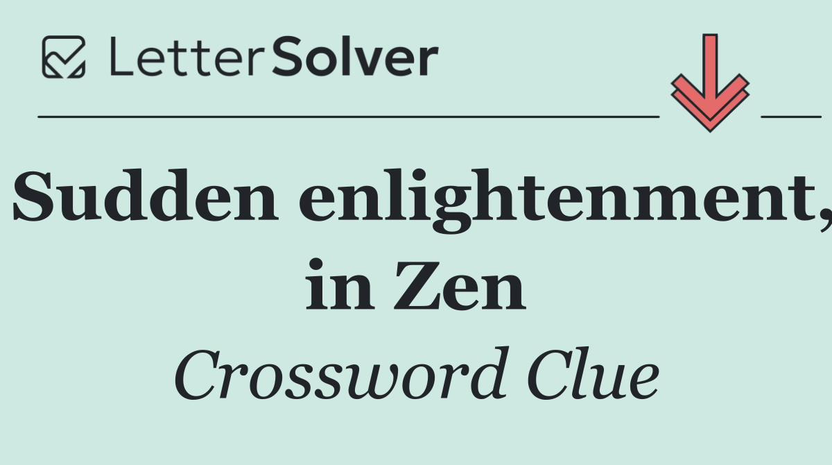 Sudden enlightenment, in Zen