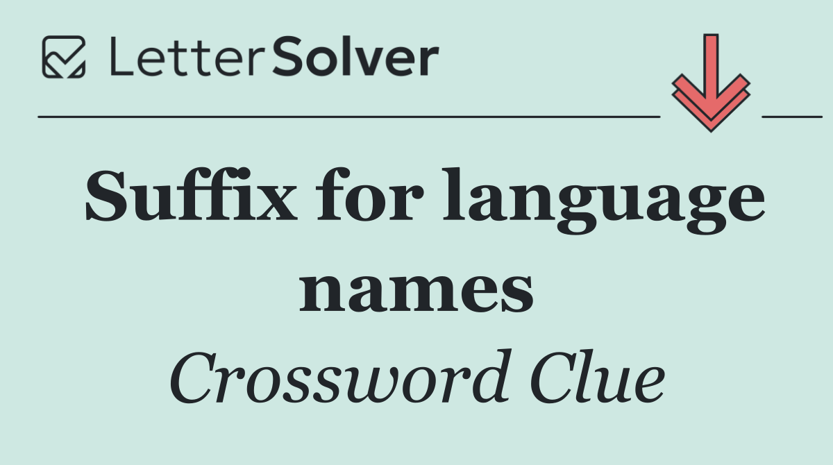 Suffix for language names