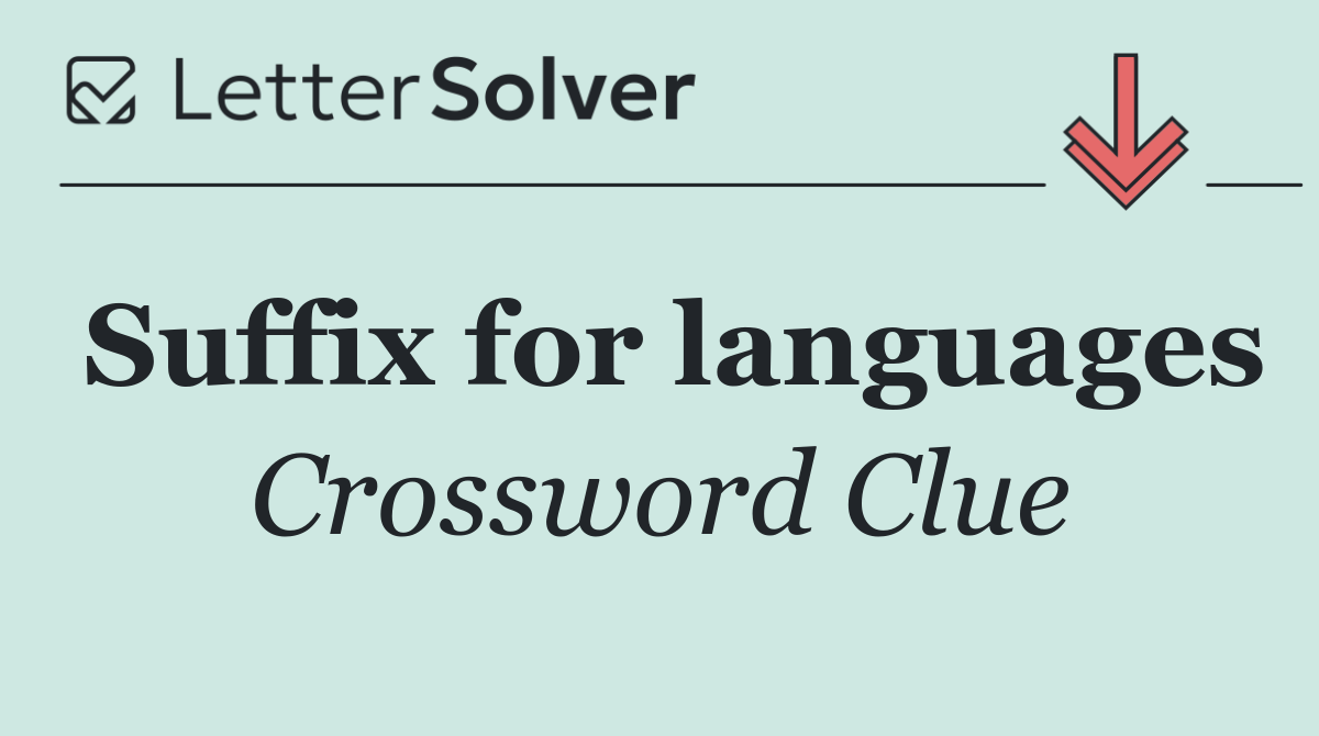 Suffix for languages