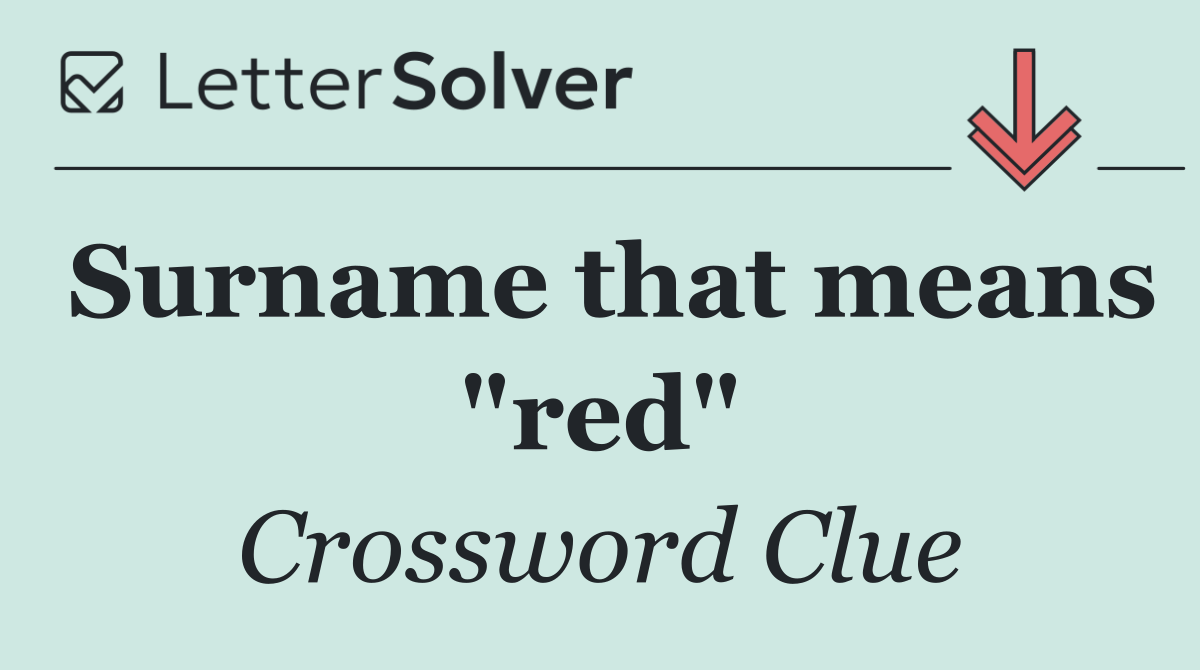 Surname that means "red"