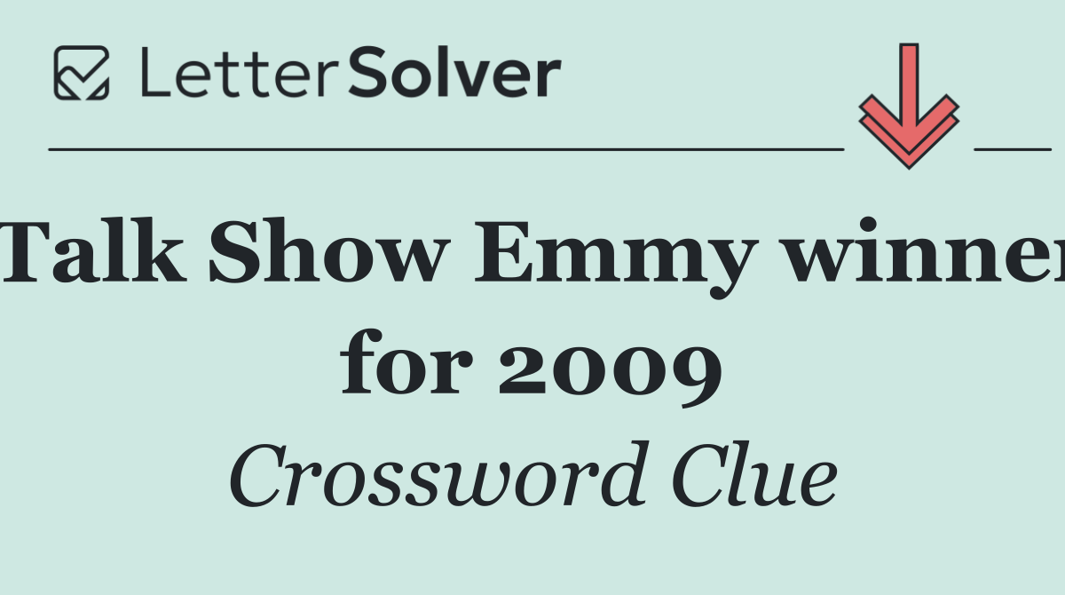 Talk Show Emmy winner for 2009