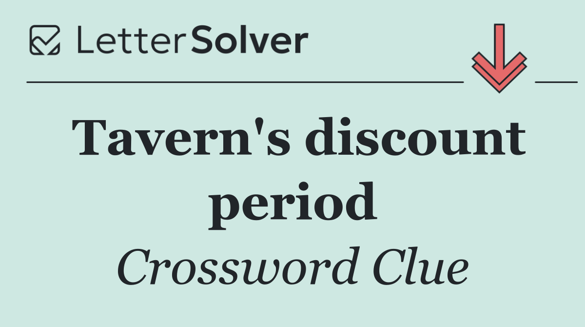 Tavern's discount period