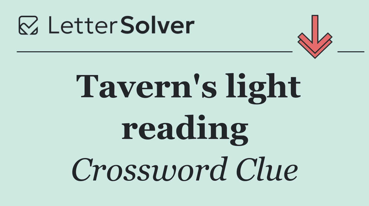 Tavern's light reading