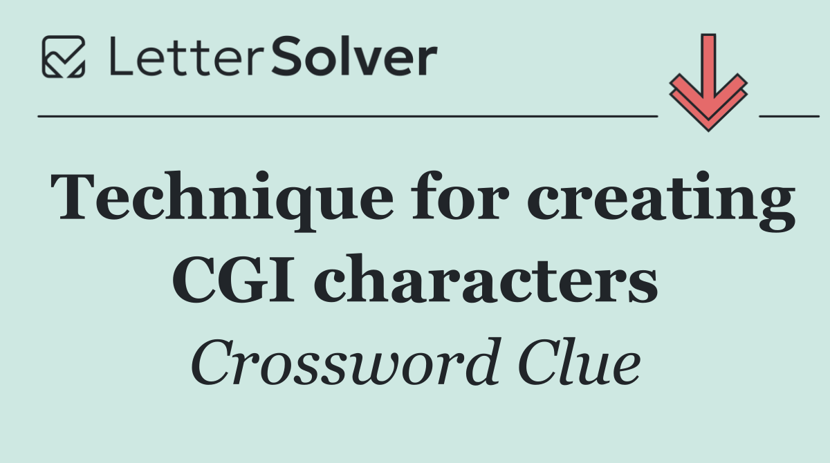 Technique for creating CGI characters