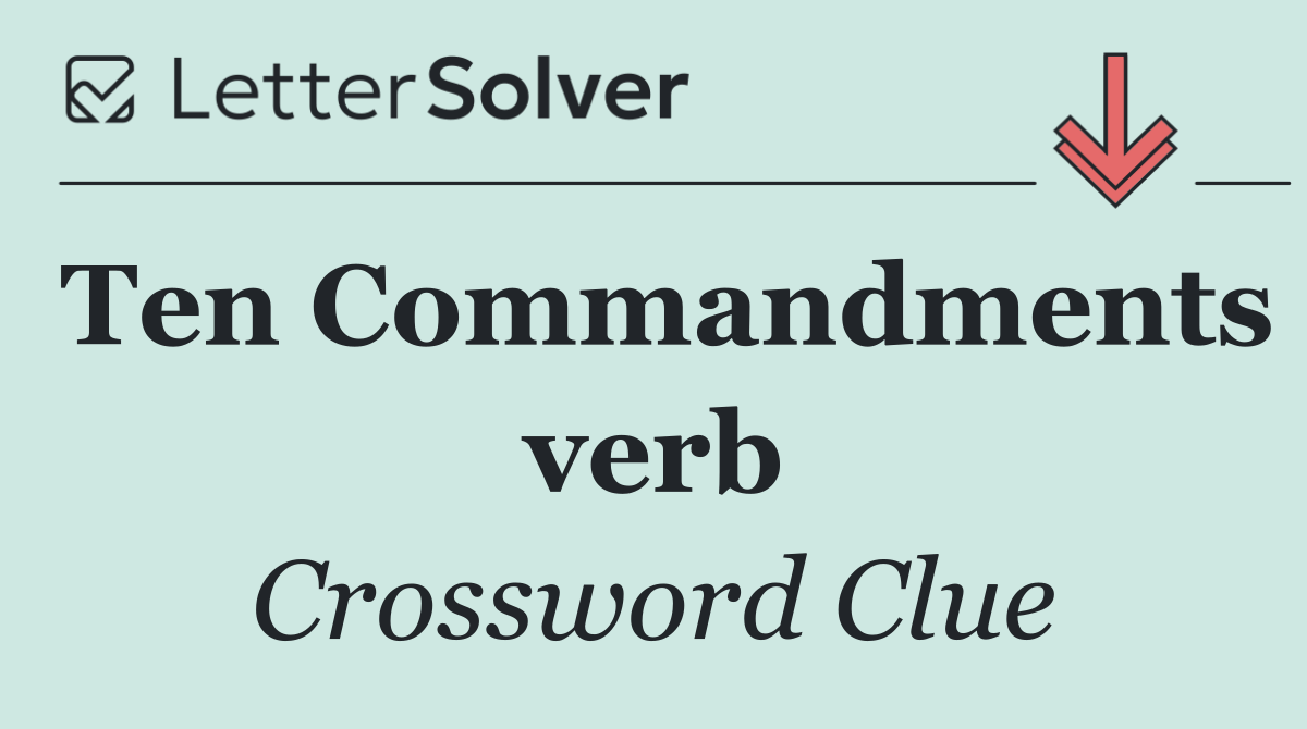 Ten Commandments verb