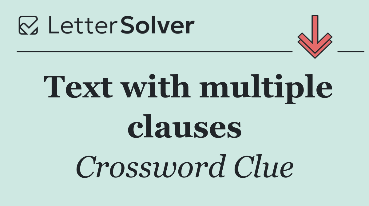 Text with multiple clauses