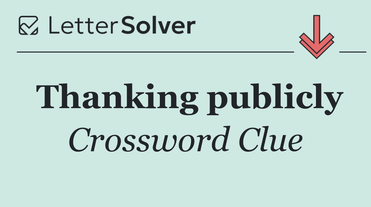 Thanking publicly