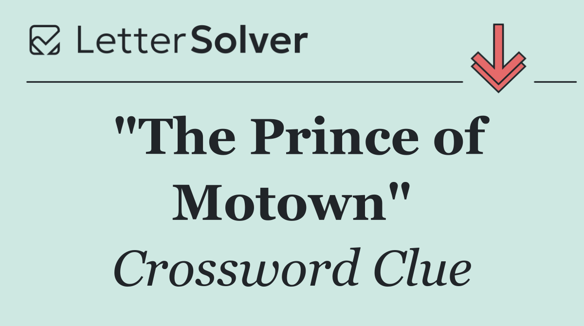 "The Prince of Motown"