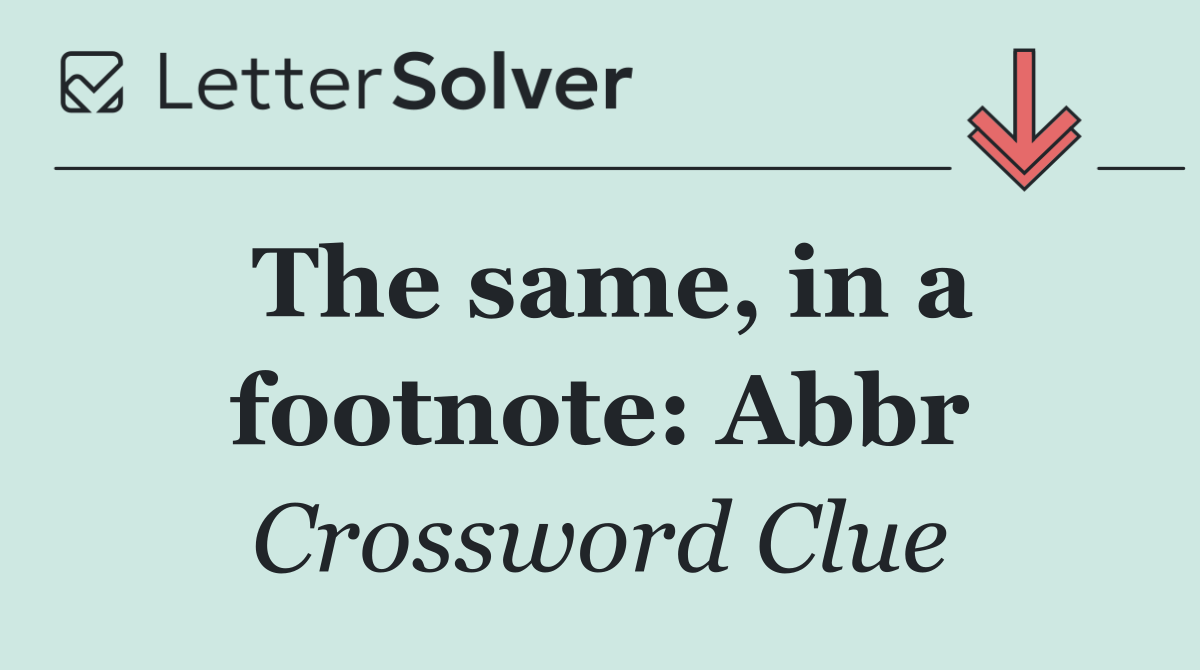The same, in a footnote: Abbr