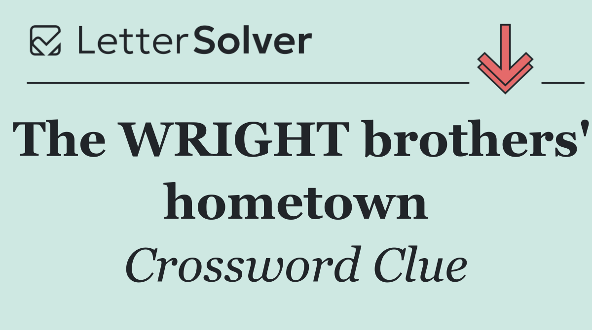 The WRIGHT brothers' hometown