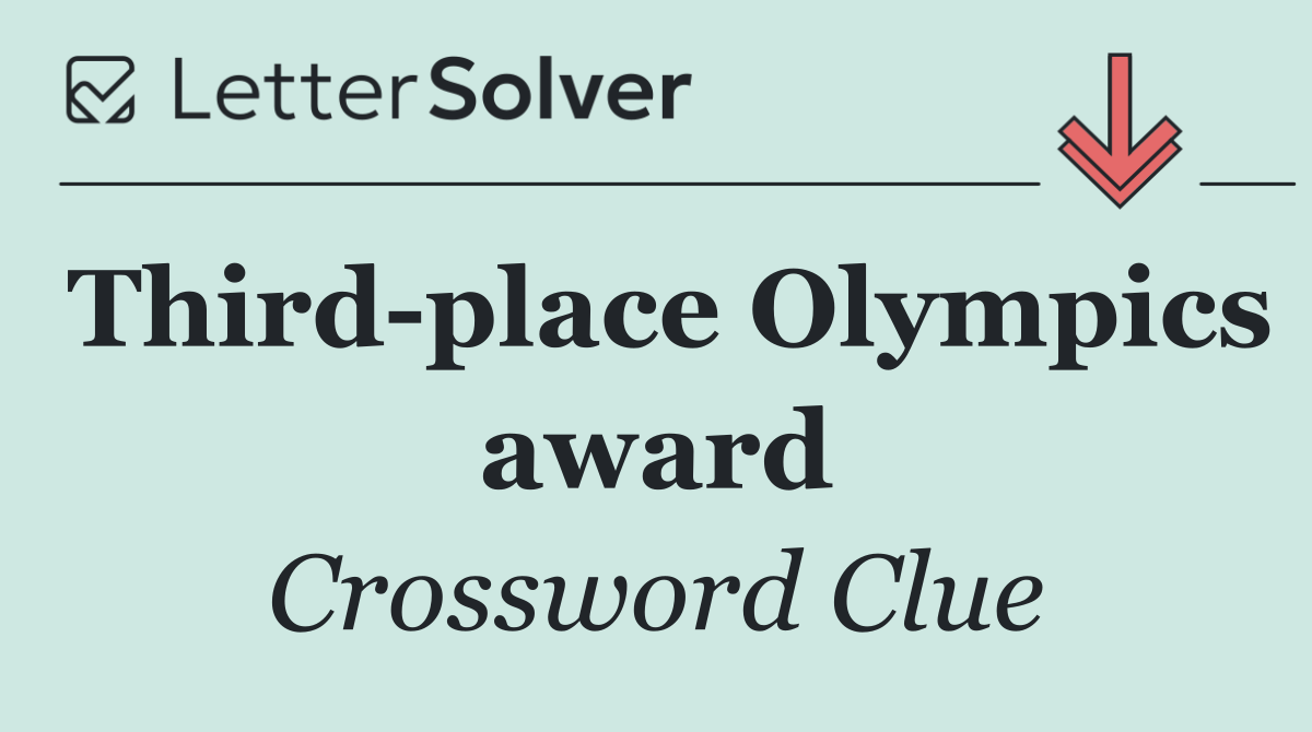 Third place Olympics award