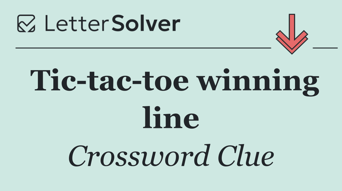 Tic tac toe winning line