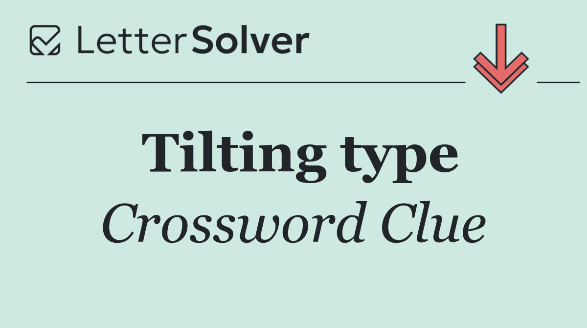 Tilting type