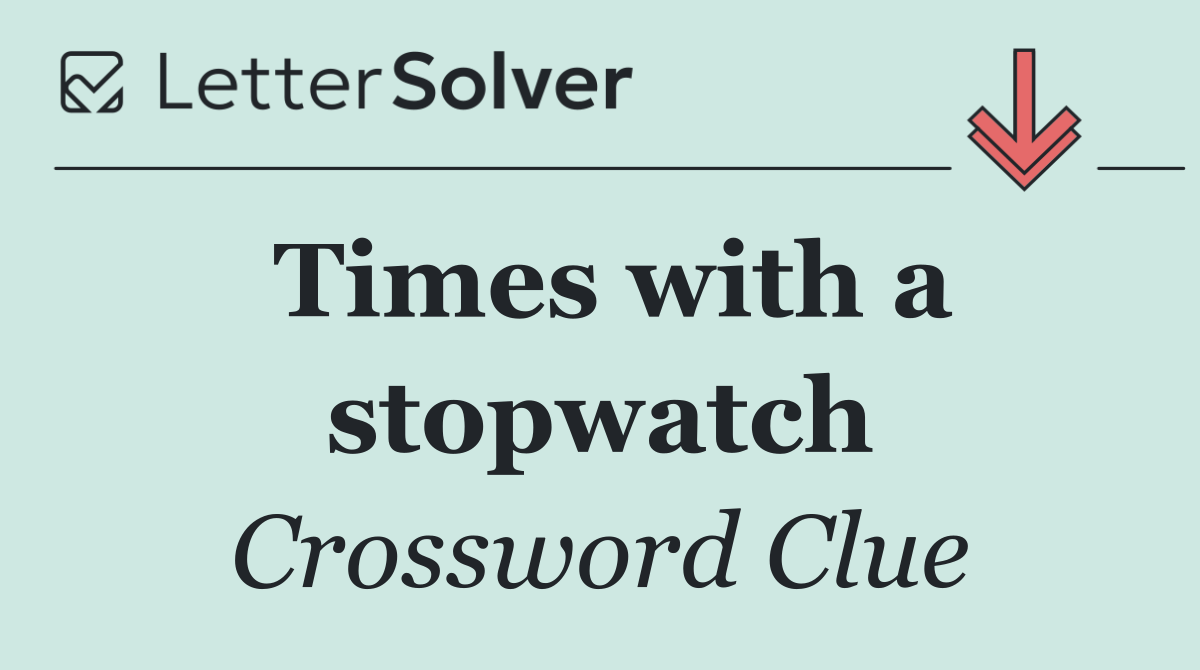 Times with a stopwatch