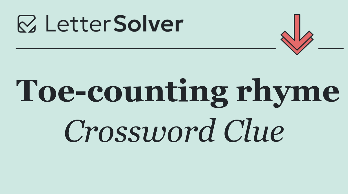 Toe counting rhyme