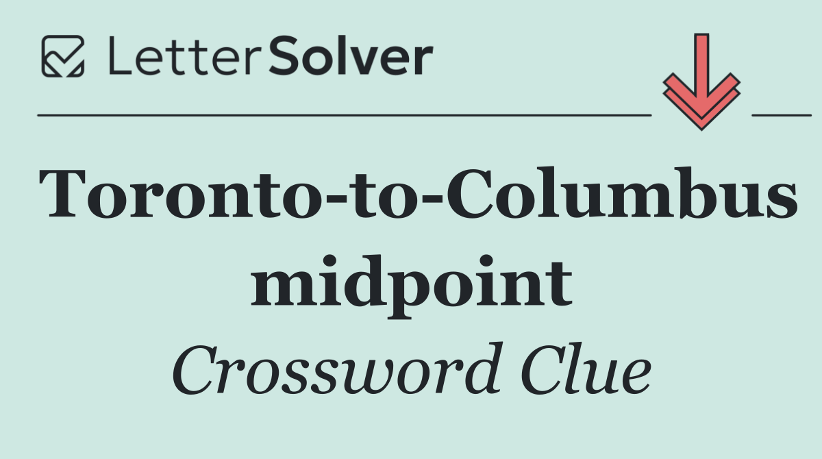 Toronto to Columbus midpoint