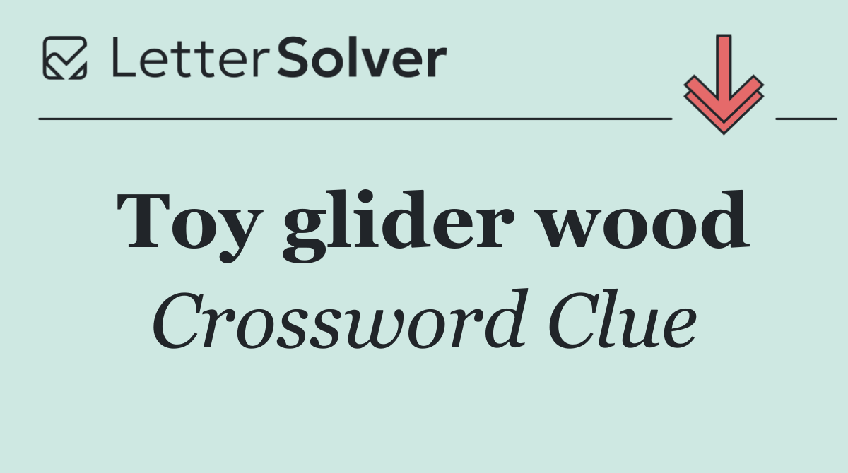 Toy glider wood