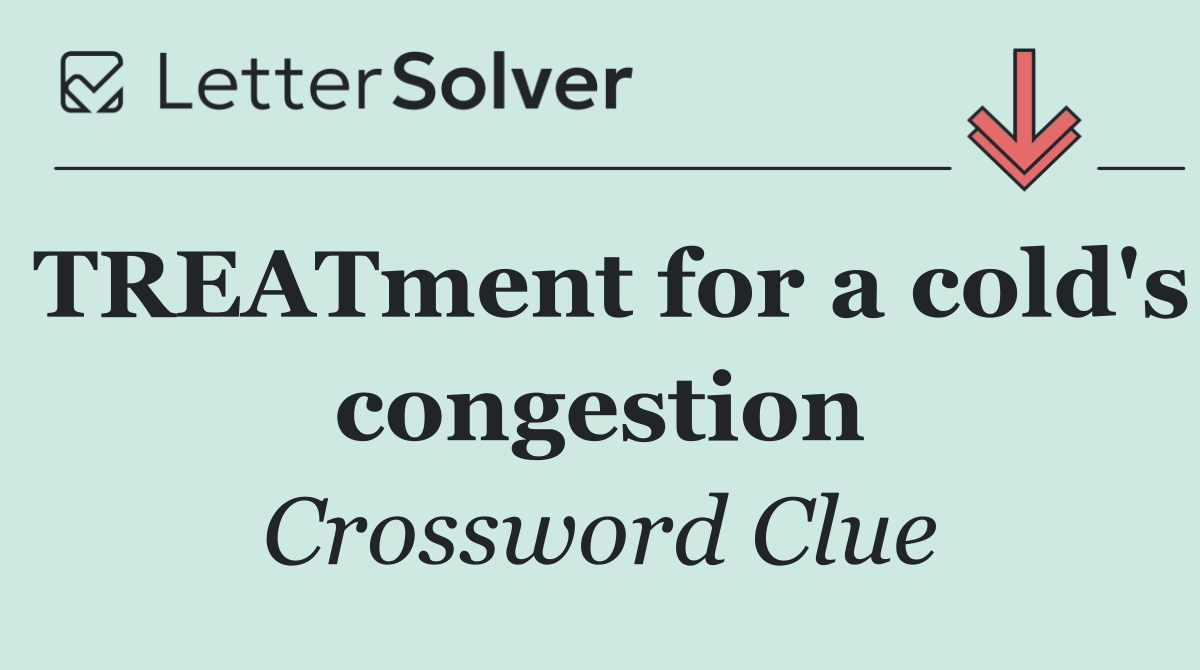 TREATment for a cold's congestion