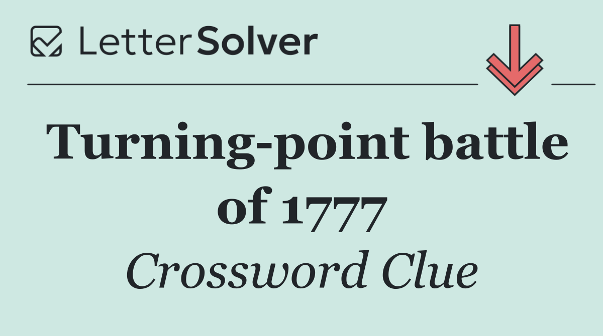 Turning point battle of 1777