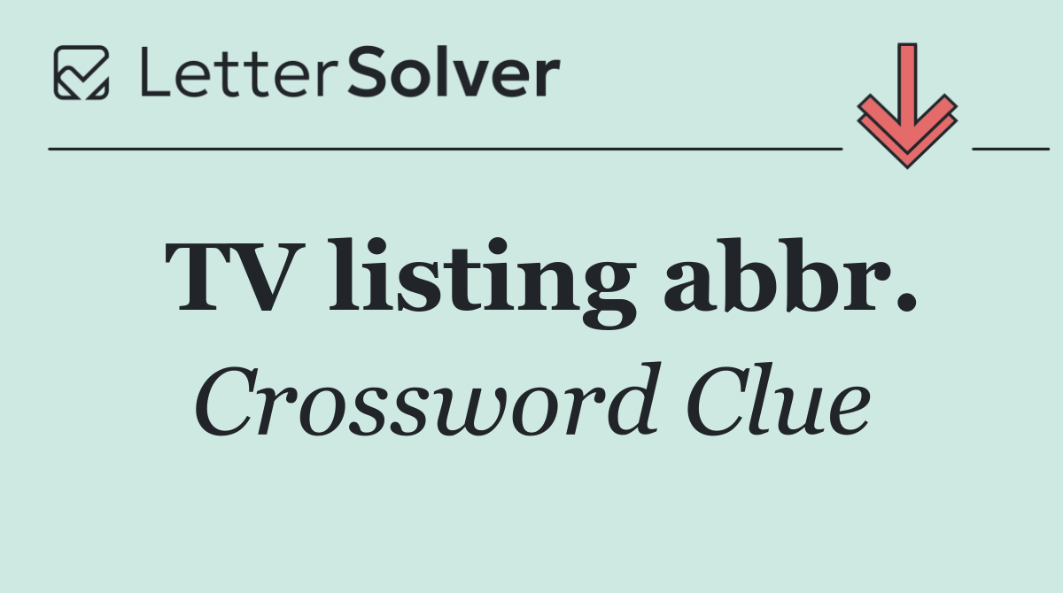 TV listing abbr.
