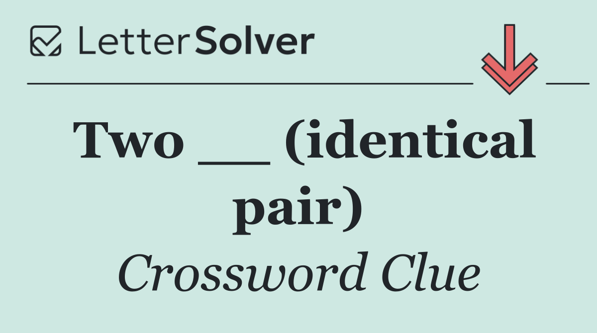 Two __ (identical pair)