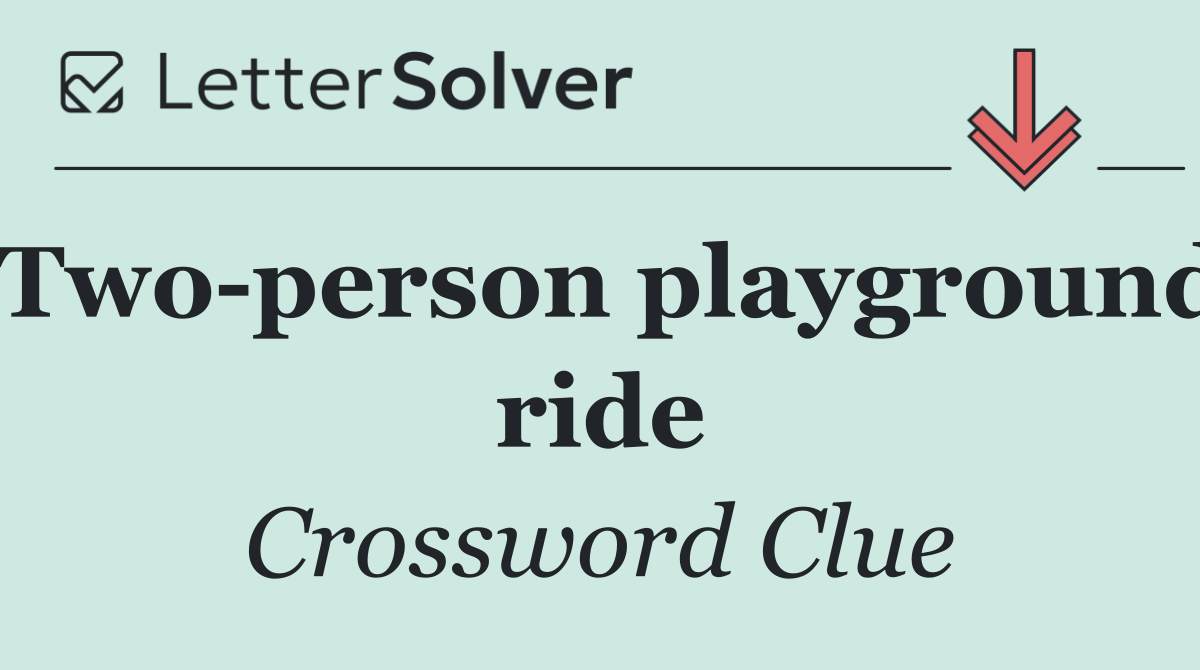 Two person playground ride