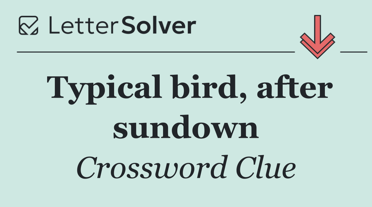 Typical bird, after sundown