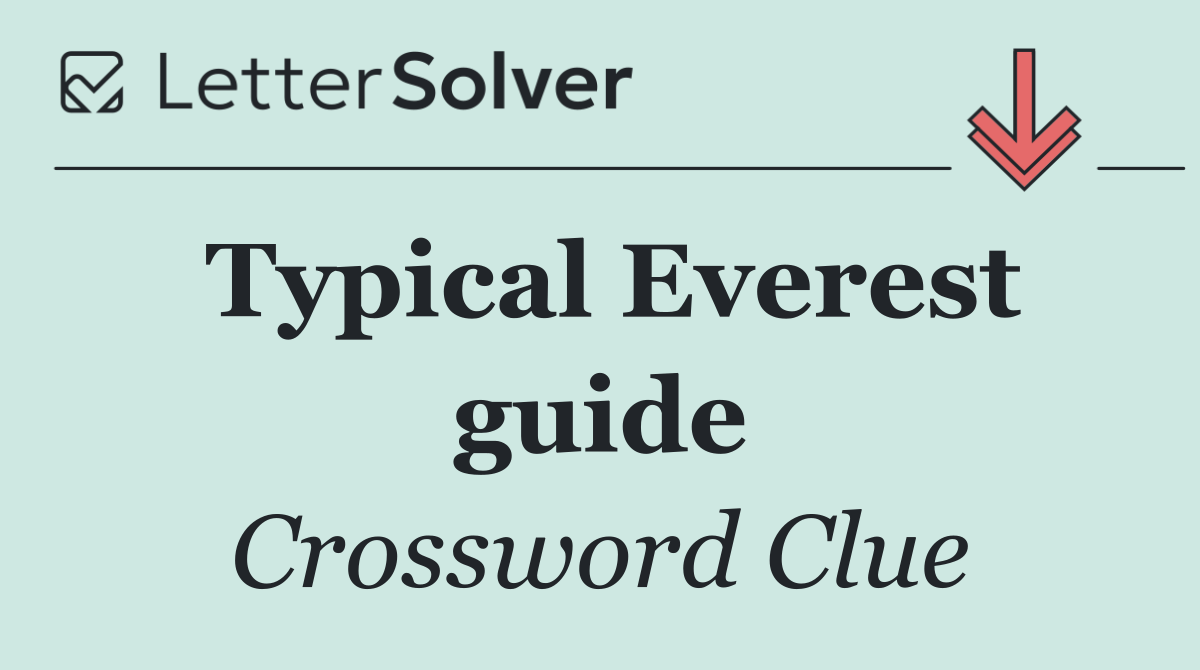 Typical Everest guide