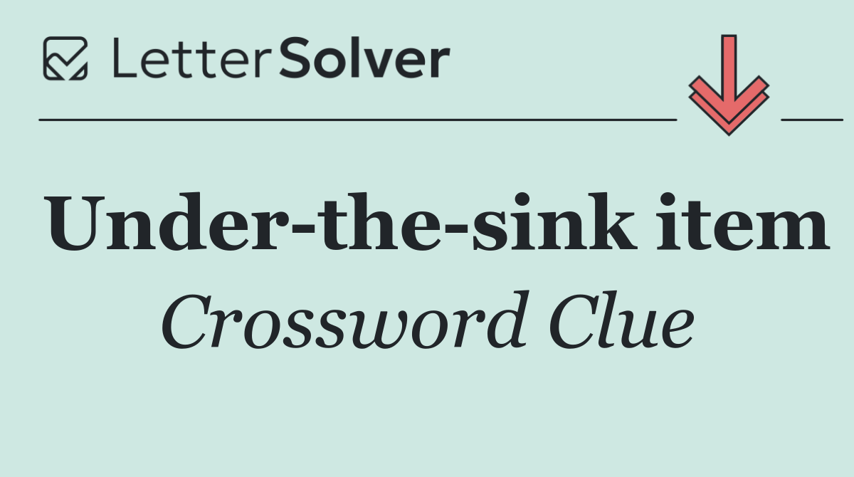 Under the sink item