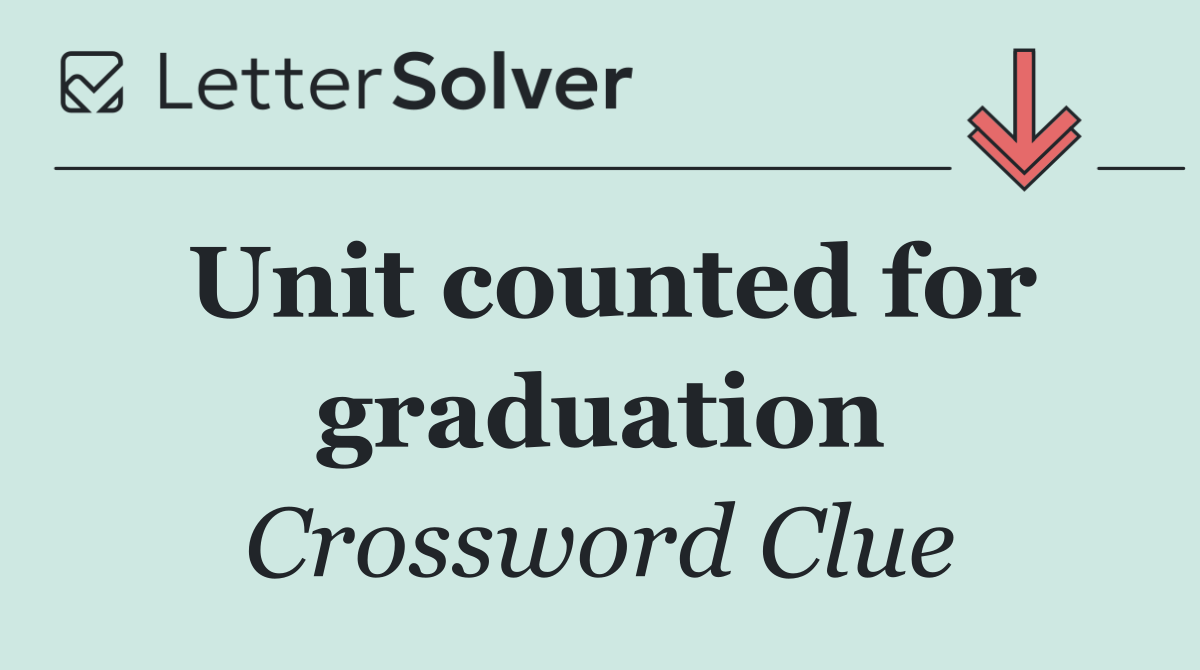 Unit counted for graduation