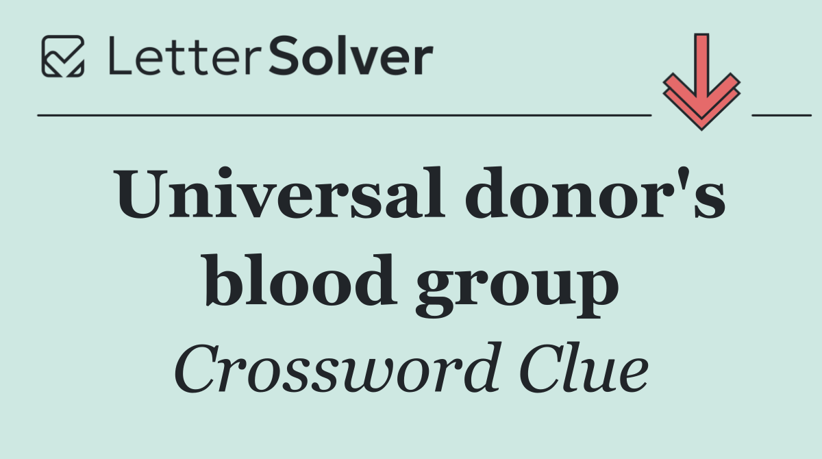 Universal donor's blood group