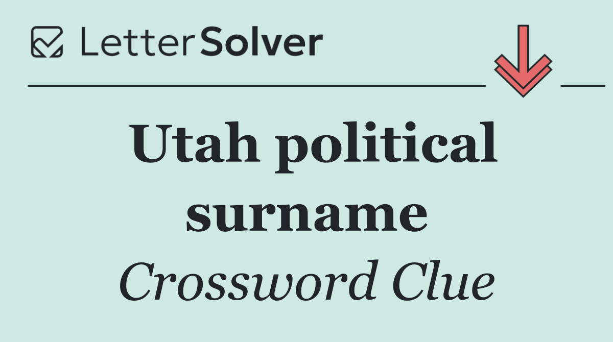 Utah political surname