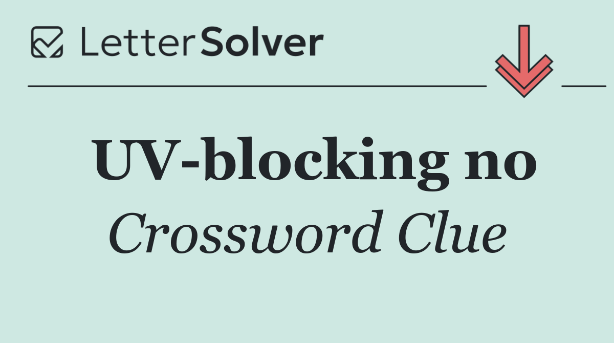 UV blocking no