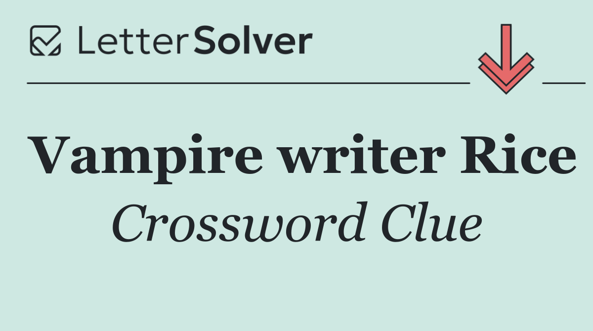 Vampire writer Rice