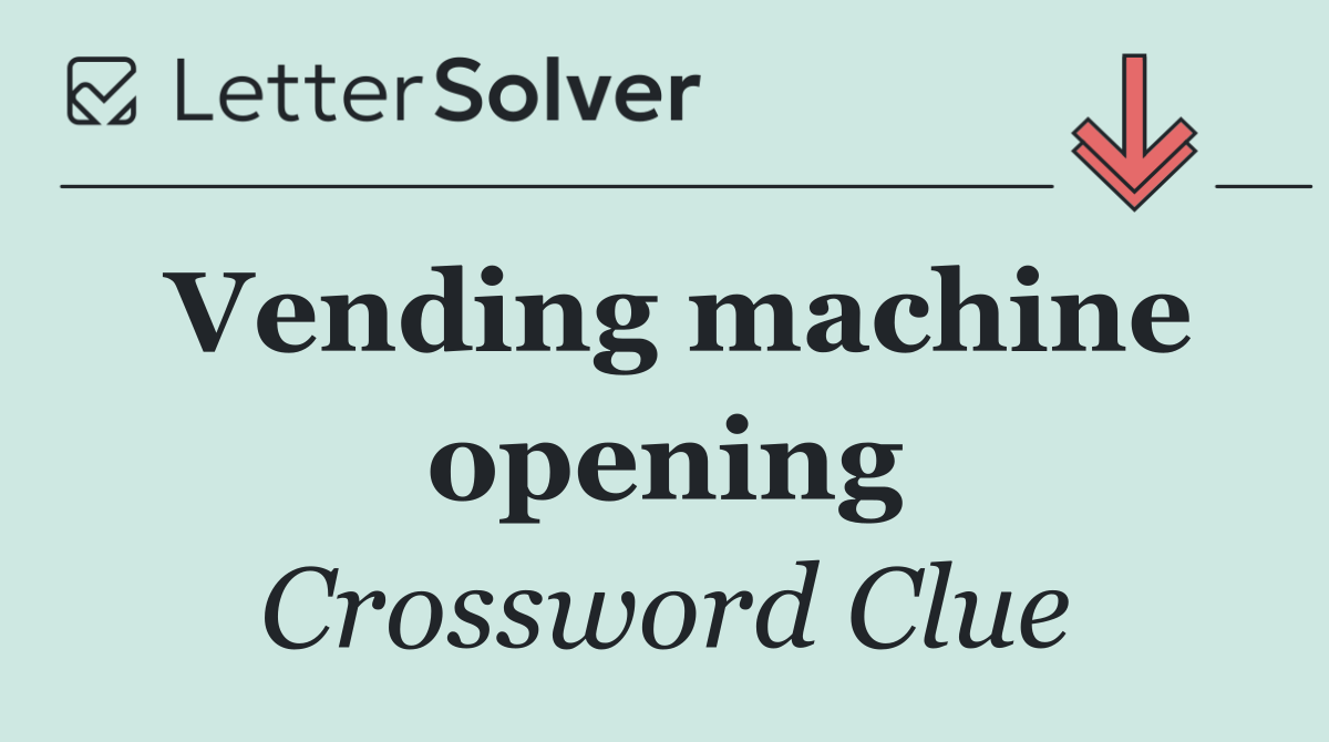 Vending machine opening