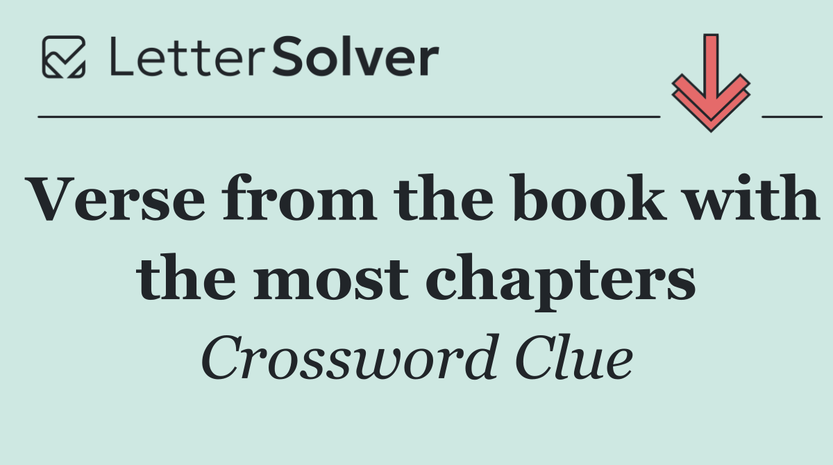 Verse from the book with the most chapters
