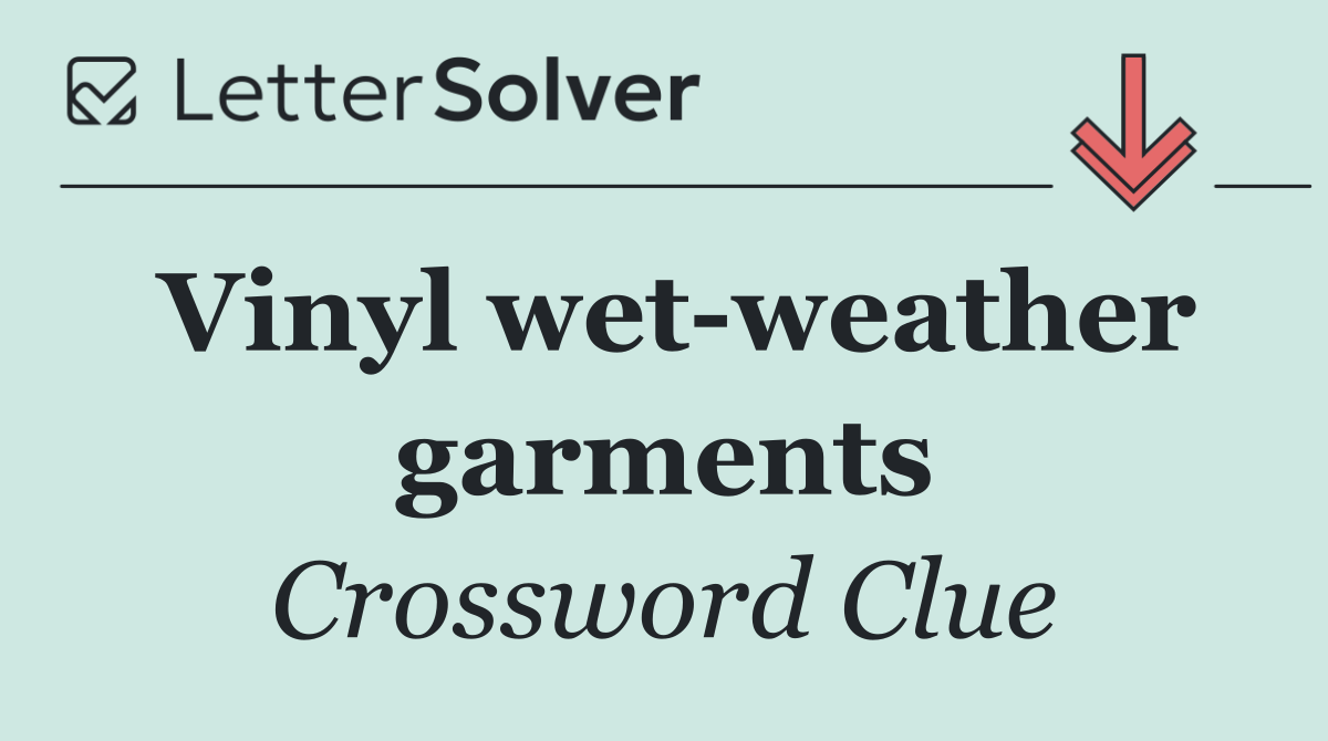 Vinyl wet weather garments