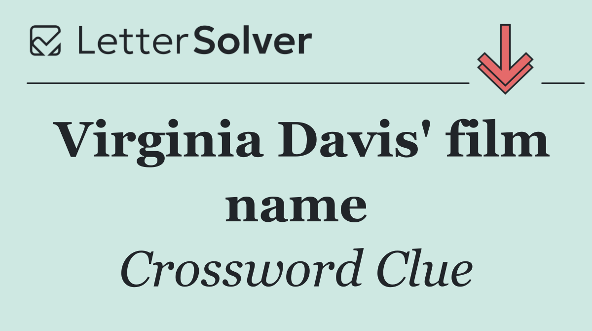 Virginia Davis' film name