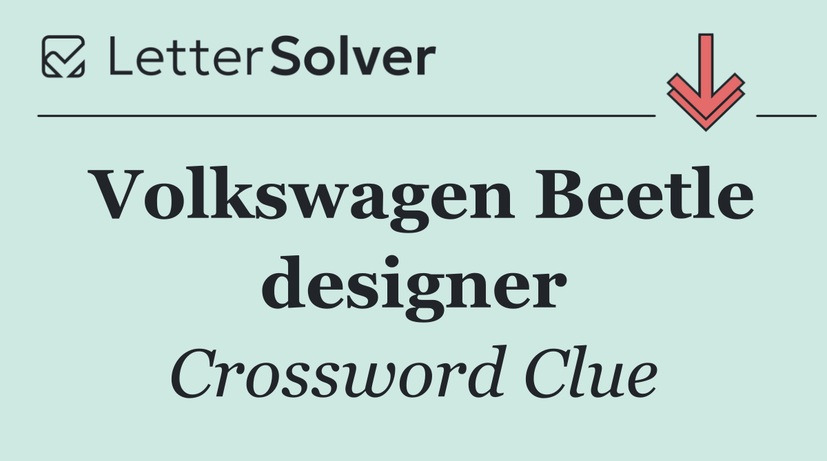 Volkswagen Beetle designer