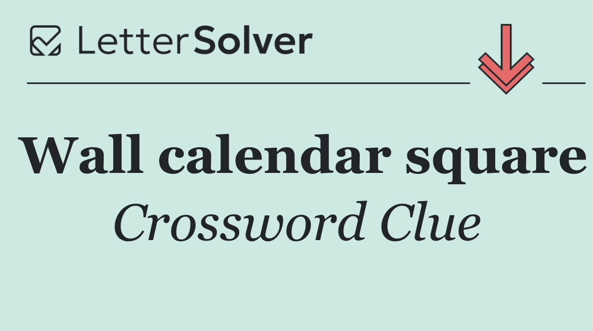 Wall calendar square