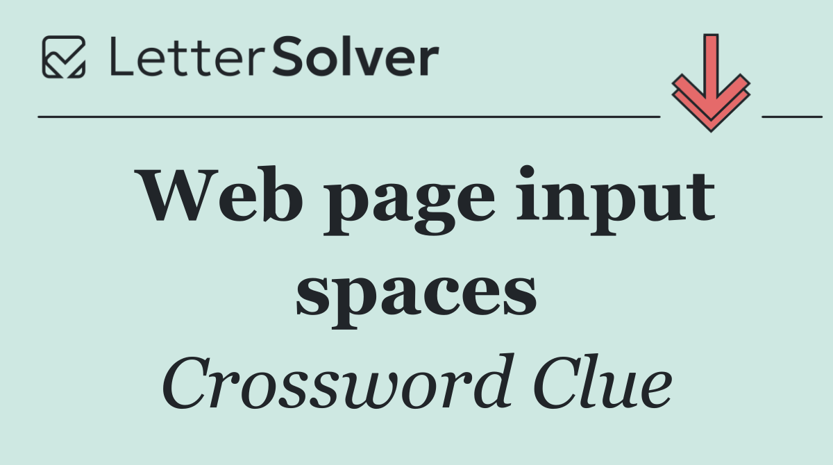 Web page input spaces